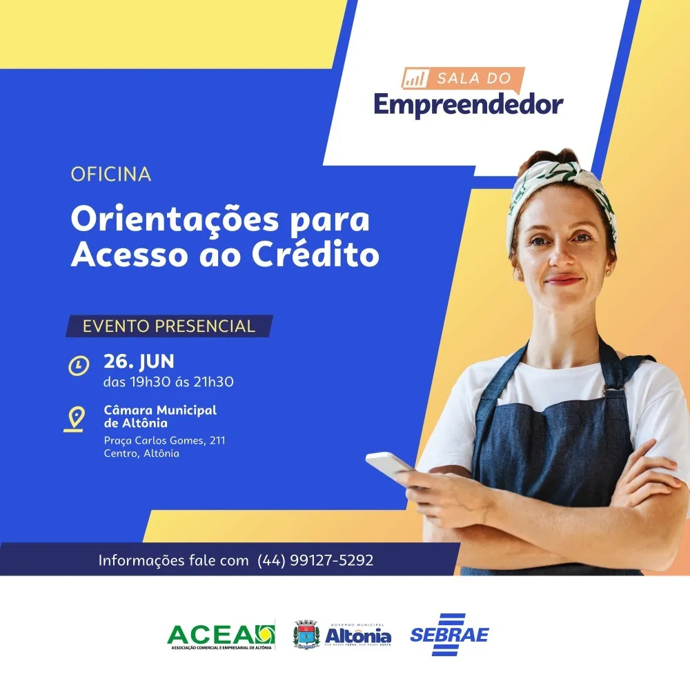 Altônia promove oficina gratuita sobre uso consciente do crédito para fomentar o empreendedorismo local